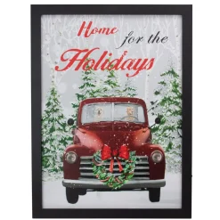 Signs & Plaques*Northlight 15.75" Black Frame Red Vintage Truck Led Lighting Christmas Wall Canvas