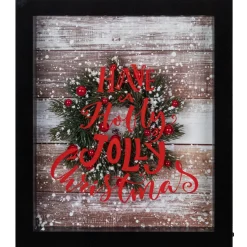 Signs & Plaques*Northlight 14" Black Framed 3D "Have A Holly Jolly Christmas" Led Christmas Box Decor