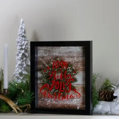 Signs & Plaques*Northlight 14" Black Framed 3D "Have A Holly Jolly Christmas" Led Christmas Box Decor