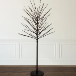 Northlight Twig Trees>5' Black Led Lighted Christmas Twig Tree - Warm White Lights