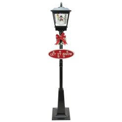 Outdoor Decorations*Northlight 70.75" Black Lighted Musical Snowman Vertical Snowing Christmas Street Lamp