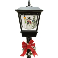 Outdoor Decorations*Northlight 70.75" Black Lighted Musical Snowman Vertical Snowing Christmas Street Lamp