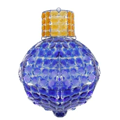 Northlight 21" Blue And Amber Led Lighted Faceted Onion Finial Christmas Light Bulb