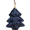 Northlight Trees & Wreaths>4" Blue And Black Cheetah Print Velvet Tree Christmas Ornament