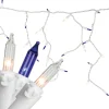 Northlight 50 Blue And Clear Mini Window Curtain Icicle Christmas Lights - 2.6 Ft White Wire