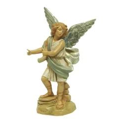 Nativities*Roman 5.75" Blue And Cream White Hand Painted Raphael Angel Nativity Figurine