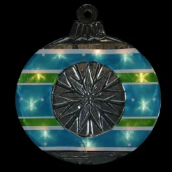 Window Decorations*Impact 15.5" Blue And Green Lighted Christmas Ornament Window Silhouette