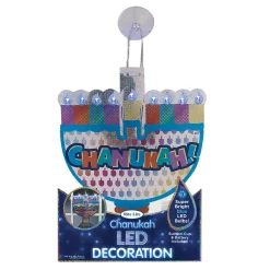 Rite Lite 10" Blue And Orange Battery Operated Led Lighted Shiny "Hanukkah!" Menorah Window Decor
