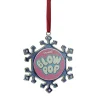 Northlight Food & Beverage>3.25" Blue And Pink Candy Logo Snowflake Christmas Ornament