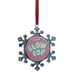 Northlight Food & Beverage>3.25" Blue And Pink Candy Logo Snowflake Christmas Ornament