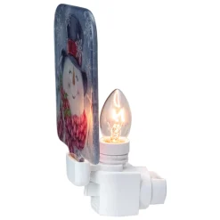 Northlight 4" Blue And Red Glass Snowman Christmas Night Light