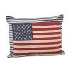 Contemporary Home Living 24" Blue And Red Patriotic Flag Rectangular Outdoor Throw Pillow