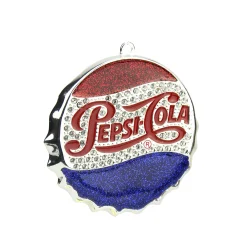 Northlight Licensed>3" Blue And Red "Pepsi Cola" Bottle Cap Logo Christmas Ornament