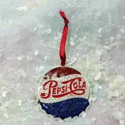 Northlight Licensed>3" Blue And Red "Pepsi Cola" Bottle Cap Logo Christmas Ornament