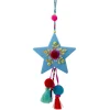 Northlight Stars>11" Blue And Red Star With Pom Pom Christmas Ornament