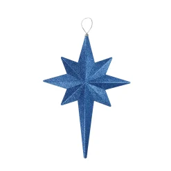 * Stars>20" Blue And Silver Glittered Bethlehem Star Shatterproof Christmas Ornament