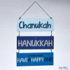 Rite Lite 14" Blue And Silver Glittered Hanukkah Wall Sign
