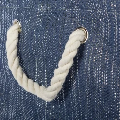 Contemporary Home Living 11" Blue And Silver Multi-Purpose Storage Bin