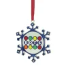 Northlight Licensed>3.5" Blue And Silver Snowflake Dots Candy Logo Christmas Ornament