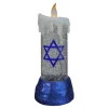 Melrose 13" Blue And White Battery Operated Star Of David Led Hanukkah Candle