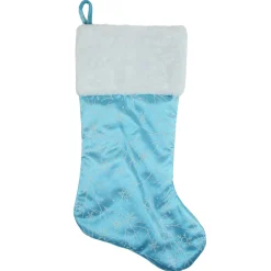 Stockings*Northlight 21" Blue And White Glitter Snowflake Christmas Stocking