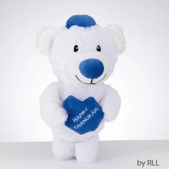 Rite Lite 8.5" Blue And White 'Happy Hanukkah' Plush Hanukkah Dog Toy