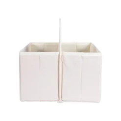 Contemporary Home Living 11" Blue And White Kitty Themed Storage Basket