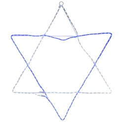 Vickerman 72" Blue And White Led Rope Light Star Of David Hanukkah Decor