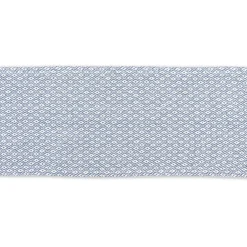 Contemporary Home Living 72" Blue And White Rectangular Diamond Weaved Table Runner