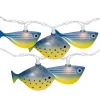 Dennis East 10 Blue And Yellow Fish Mini Summer Patio String Lights – 8.5 Ft Green Wire