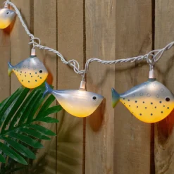 Dennis East 10 Blue And Yellow Fish Mini Summer Patio String Lights – 8.5 Ft Green Wire