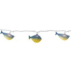Dennis East 10 Blue And Yellow Fish Mini Summer Patio String Lights – 8.5 Ft Green Wire
