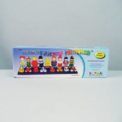 Rite Lite 12.5" Blue And Yellow Hand Painted Friends Hanukkah Menorah