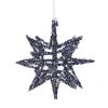 Northlight Stars>7" Blue Geometric Starburst Hanging Christmas Ornament