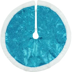 Mini Tree Skirts*Northlight 20" Blue Glittered Mini Christmas Tree Skirt With Fur Trim
