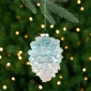 Northlight Pine Cones>4.75" Blue Icy Pine Cone Glass Christmas Ornament