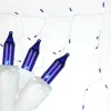 Northlight 50 Blue Mini Window Curtain Icicle Christmas Lights - 2.6 Ft White Wire