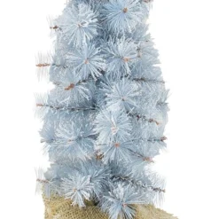 Arett Sales 2.5 Feet Tall And Smaller>2' Blue Potted Frosted Pine Slim Artificial Christmas Tree - Unlit