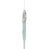 Northlight Icicles>9" Blue Sequined And Beaded Glass Icicle Christmas Ornament