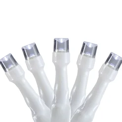 Northlight 10 B/O Pure White Led Wide Angle Christmas Lights , 3Ft White Wire