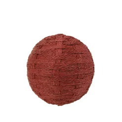 Select Artificials Balls>4" Brick Red Basket Weave Christmas Ball Decoration