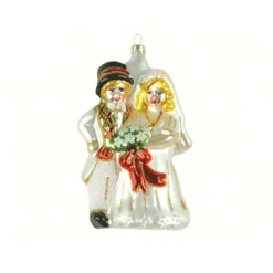 GC Home & Garden Wedding & Anniversary>6.25" Bride And Groom Hand Blown Glass Figurine Ornament