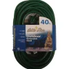 CC Christmas Decor 40' Brite Star Grounded Indoor/Outdoor 3-Prong Extension Cord – Green Wire