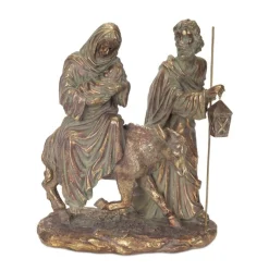 Nativities*Melrose 12" Bronze Holy Family Nativity Scene Christmas Tabletop Decor