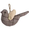 Northlight Animals>8" Brown And Beige Houndstooth Plaid Bird Christmas Ornament