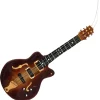 Christmas by Krebs Entertainment>7" Brown And Black Hollow Body Electric Guitar Figurine Christmas Ornament