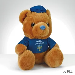 Rite Lite 6" Brown And Blue 'Happy Hanukkah' Teddy Bear With T-Shirt