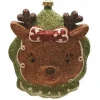Northlight Animals>4.5" Brown And Green Glittered Shatterproof Reindeer Head Christmas Ornament