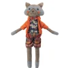 Plush Figures*Northlight 17" Brown And Orange Sitting Boy Herringbone Design Fox Plush