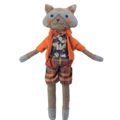 Plush Figures*Northlight 17" Brown And Orange Sitting Boy Herringbone Design Fox Plush